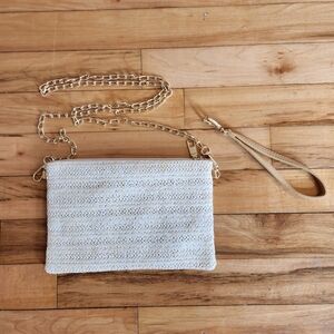Straw Clutch Cross Body Purse